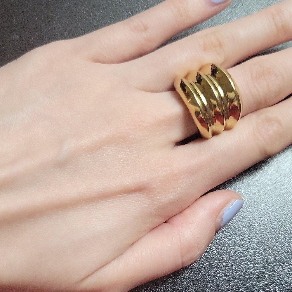 Gold Adjustable Ring - Picture 2 of 3